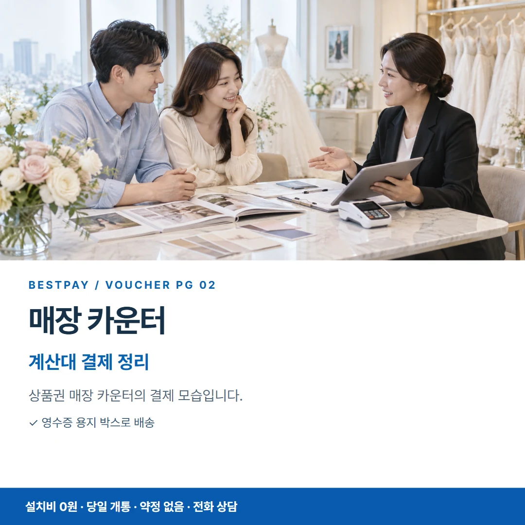 베스트페이 카드뉴스 2 · 매장 카운터 계산대 결제 정리